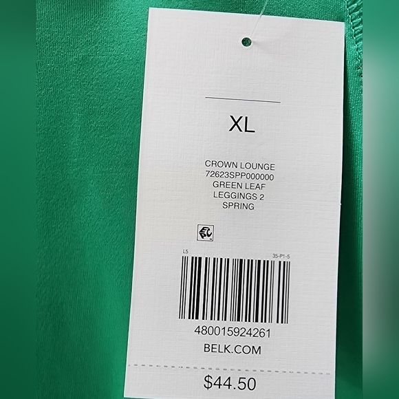 Crown & Ivy Scalloped Leggings Green Leaf XL NWT! - Picture 5 of 8